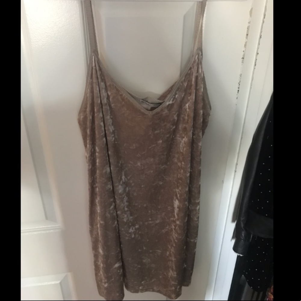 Nude Crushed Velvet Zara Slip Dress